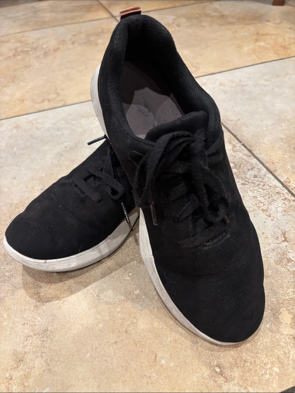 Dr. Scholl's Black Sneakers with Brown Pull-Tab